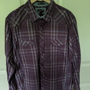 👣Helix Purple & Grey Western Shirt